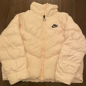 Nike Cropped Puffer Jacket - White - Size Large
